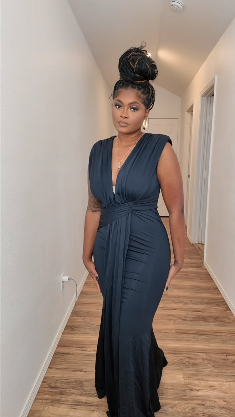 Viral Black MerMaid Maxi Dress SZ S